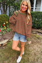 Load image into Gallery viewer, Striped Round Neck Long Sleeve Sweater