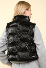 Load image into Gallery viewer, VERY J Shiny Metallic Zip Up Puffer Vest