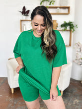 Load image into Gallery viewer, Double Take Full Size Texture Round Neck Drop Shoulder T-Shirt and Shorts Set