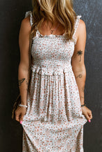 Load image into Gallery viewer, Ruffled Smocked Printed Sleeveless Maxi Dress