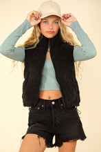 Load image into Gallery viewer, VERY J Zip Up Padded Corduroy Puffer Vest