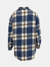 Load image into Gallery viewer, Plaid Collared Neck Long Sleeve Jacket