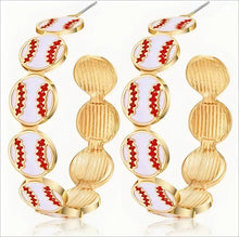 Load image into Gallery viewer, PREORDER: Game Day Hoop Earrings 7.27.26