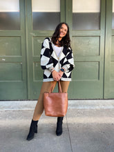 Load image into Gallery viewer, Contrast Trim Cardigan in Black Checkers