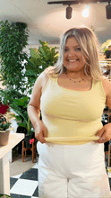 Load image into Gallery viewer, Bella Square Neck Rib Knit Tank Top, Yellow