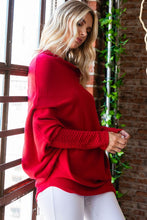 Load image into Gallery viewer, First Love Full Size Asymmetrical Hem Dolman Sleeve Sweater