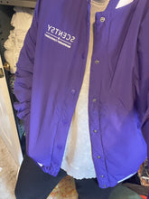 Load image into Gallery viewer, Purple puffer coat- Scentsy logo embroider