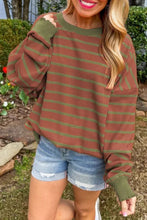 Load image into Gallery viewer, Striped Round Neck Long Sleeve Sweater