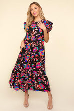 Load image into Gallery viewer, Haptics Ruffled Printed Round Neck Cap Sleeve Dress