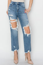 Load image into Gallery viewer, RISEN High Rise Distressed Crop Straight Jeans
