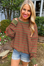Load image into Gallery viewer, Striped Round Neck Long Sleeve Sweater