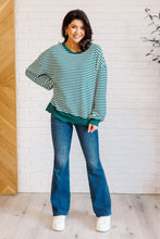 Load image into Gallery viewer, Too Good to be True Striped Drop Shoulder Top in Green