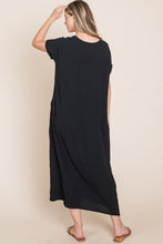 Load image into Gallery viewer, BOMBOM Round Neck Short Sleeve Midi Dress with Pockets