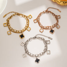 Load image into Gallery viewer, PREORDER: Clover Double Chain Bracelet 8.3.26