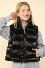 Load image into Gallery viewer, VERY J Shiny Metallic Zip Up Puffer Vest