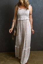 Load image into Gallery viewer, Ruffled Smocked Printed Sleeveless Maxi Dress