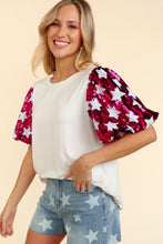 Load image into Gallery viewer, Haptics Star Sequin Bubble Short Sleeve Top