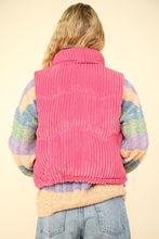 Load image into Gallery viewer, VERY J Zip Up Padded Corduroy Puffer Vest