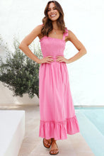 Load image into Gallery viewer, Ruffled Smocked Ruffle Hem Sleeveless Dress