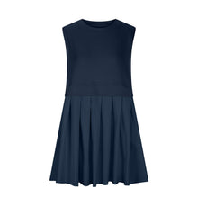 Load image into Gallery viewer, Pleated Round Neck Sleeveless Mini Dress