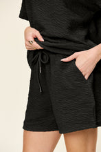 Load image into Gallery viewer, Double Take Full Size Texture Short Sleeve T-Shirt and Drawstring Shorts Set