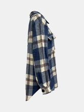 Load image into Gallery viewer, Plaid Collared Neck Long Sleeve Jacket