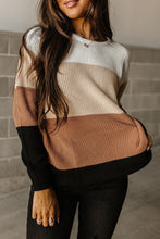 Load image into Gallery viewer, Color Block Round Neck Sweater