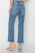 Load image into Gallery viewer, RISEN High Rise Distressed Crop Straight Jeans