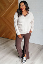 Load image into Gallery viewer, All Out Comfort V-Neck Pullover in Mocha Cream