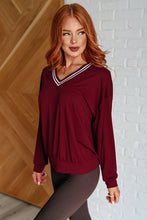 Load image into Gallery viewer, All Out Comfort V-Neck Pullover in Red Merlot