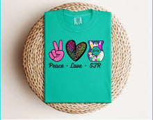 Load image into Gallery viewer, Peace love SFR- bleached and solid tee