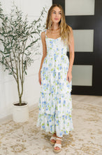Load image into Gallery viewer, Bloomie Baby Tiered Dress in Ivory/Blue