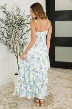 Load image into Gallery viewer, Bloomie Baby Tiered Dress in Ivory/Blue