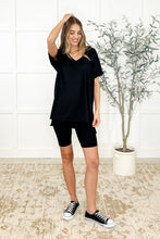 Load image into Gallery viewer, Buttery Soft V-Neck Bike Short Set in Black