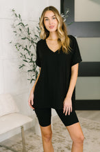 Load image into Gallery viewer, Buttery Soft V-Neck Bike Short Set in Black