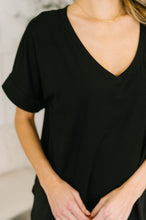 Load image into Gallery viewer, Buttery Soft V-Neck Bike Short Set in Black