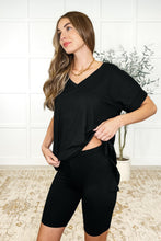 Load image into Gallery viewer, Buttery Soft V-Neck Bike Short Set in Black