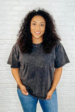 Load image into Gallery viewer, Casual Basic Drop Shoulder Oversized Tee in Ash Black