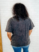 Load image into Gallery viewer, Casual Basic Drop Shoulder Oversized Tee in Ash Black