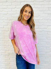 Load image into Gallery viewer, Casual Basic Drop Shoulder Oversized Tee in Bright Mauve