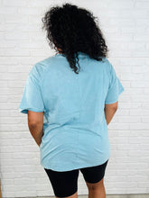 Load image into Gallery viewer, Casual Basic Drop Shoulder Oversized Tee in Dusty Teal