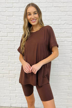 Load image into Gallery viewer, Comfy Cruising Top and Biker Shorts Set in Mahogany