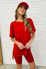 Load image into Gallery viewer, Comfy Cruising Top and Biker Shorts Set in Ruby