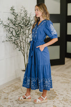 Load image into Gallery viewer, Delicate Devotion Puff Sleeve Dress in Blue
