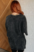Load image into Gallery viewer, Don't Mind Me Mineral Wash Drop Shoulder Tee in Ash Black