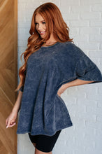 Load image into Gallery viewer, Don't Mind Me Mineral Wash Drop Shoulder Tee in Blackberry