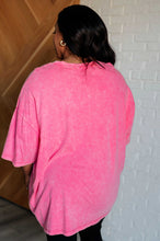 Load image into Gallery viewer, Don't Mind Me Mineral Wash Drop Shoulder Tee in Fuchsia