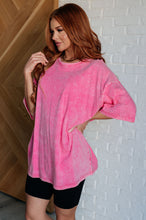 Load image into Gallery viewer, Don't Mind Me Mineral Wash Drop Shoulder Tee in Fuchsia