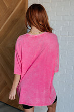 Load image into Gallery viewer, Don't Mind Me Mineral Wash Drop Shoulder Tee in Fuchsia