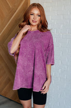Load image into Gallery viewer, Don't Mind Me Mineral Wash Drop Shoulder Tee in Light Plum